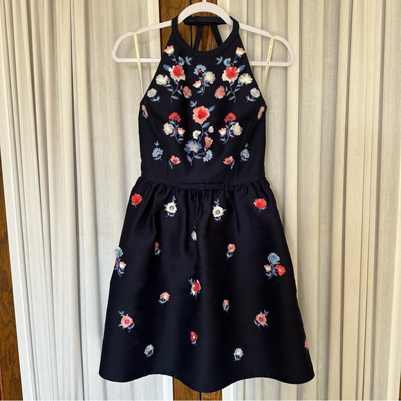 kate spade Rich Navy Shore Thing Pom Embroidered Dress,All Products : American Fashion Style Bags On Sale